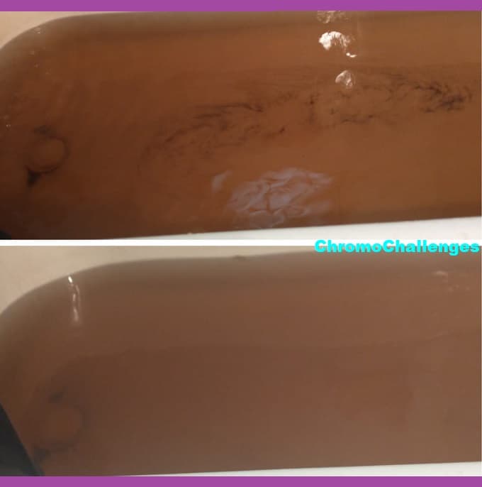 ChromoChallenges Jess Plummer Fulvic Minerals First Bath Before and After